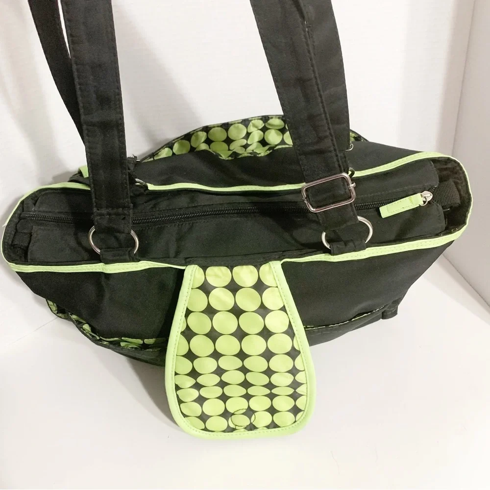 Carter's Tonal Dot Top Zip Tote Diaper Bag Top Handles Organizational Pockets
